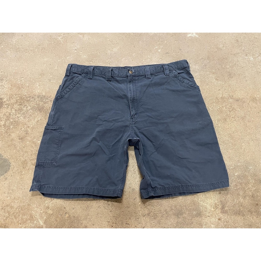 Carhartt Shorts Mens‎ 48 Blue Canvas Cargo Original Fit Work Utility B147 NVY